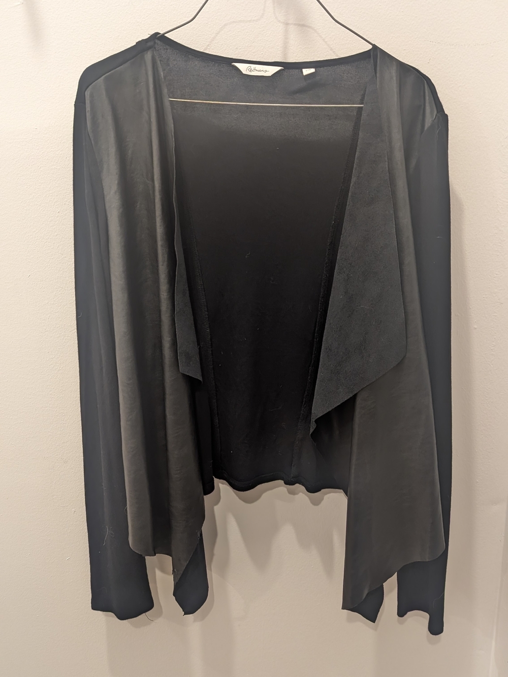 Reitmans Black Draped Open-Front Blazer